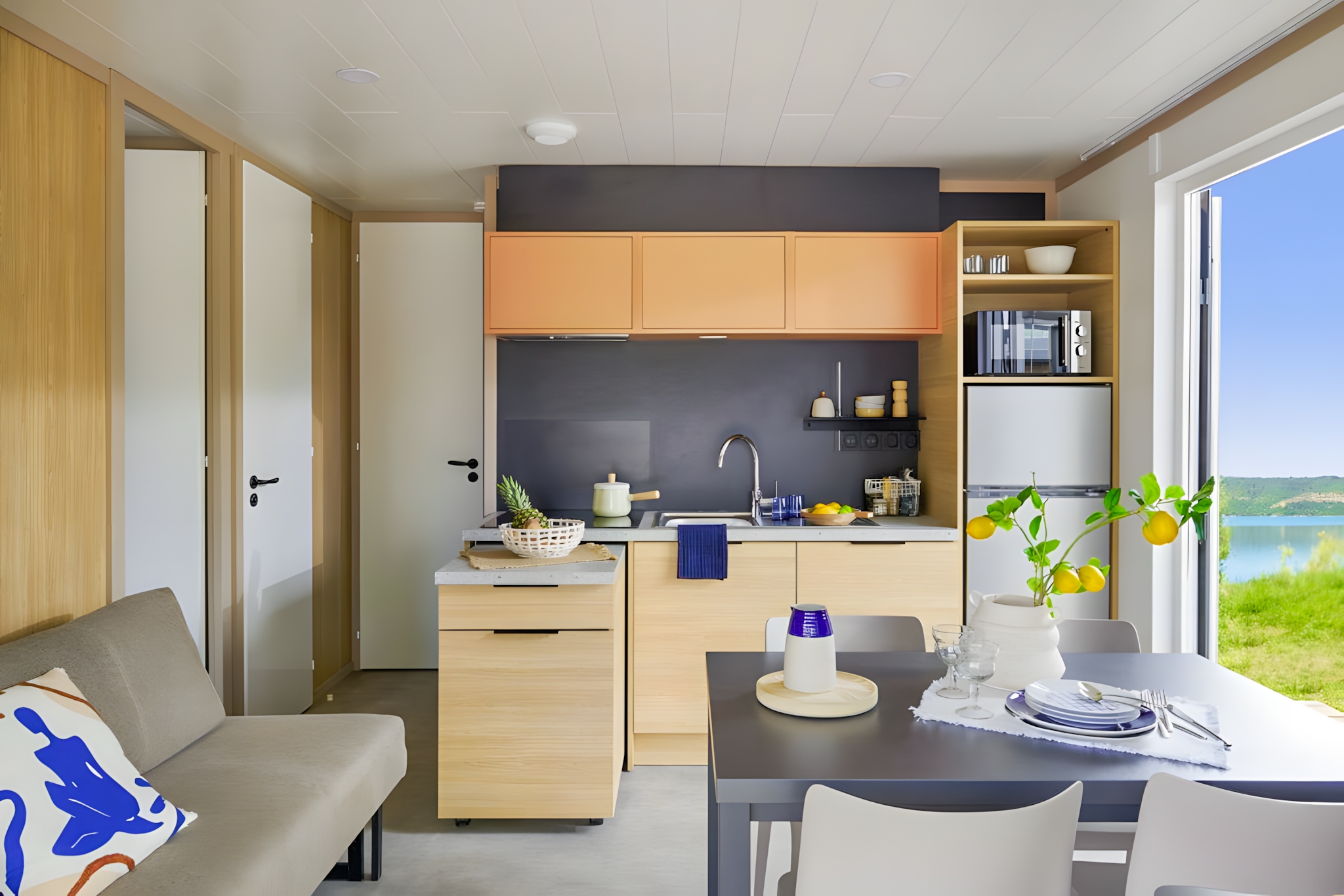 Villa sur pilotis cuisine vue sur mer